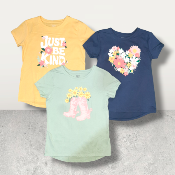 SET DE 3 CAMISETAS DE NIÑA